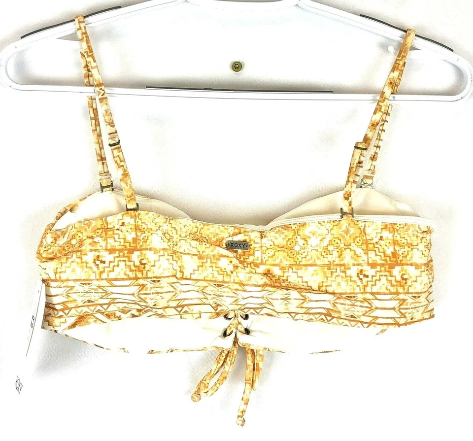 Roxy Women’s bandeau Gold/White Bikini Top Size L - Изображение 2 из 4