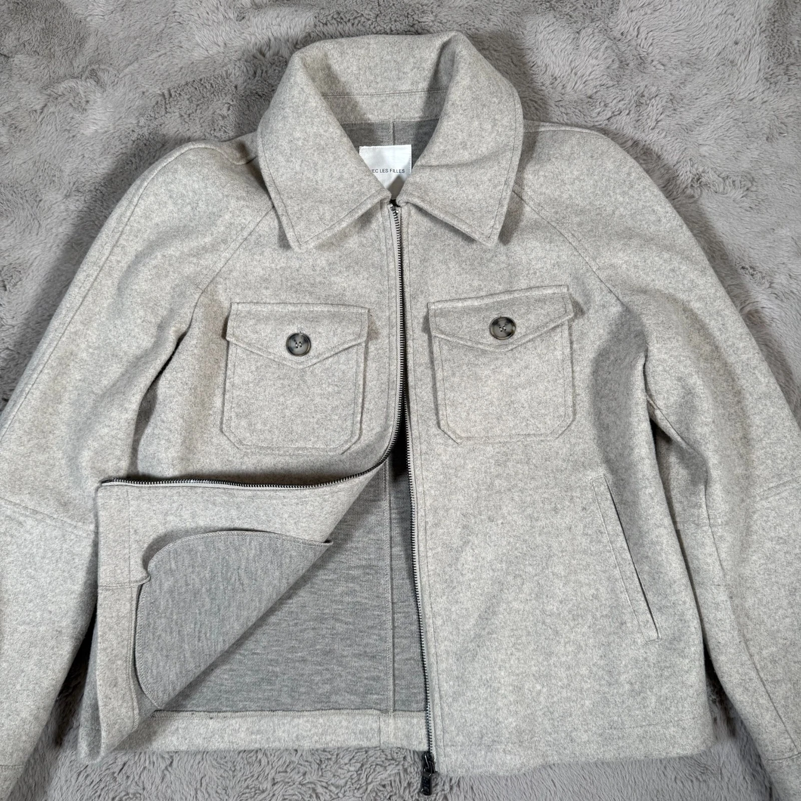 VETEMENTS Giacca utility Anthropologie Avec Les Filles con zip beige donna taglia M carriera