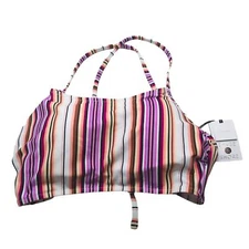 Shade And Shore Women's 34B Lightly Lined Longline Bralette Bikini Swim Top New