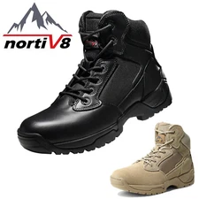 Men's Military Tactical Boots Motorcycle Combat Ankle High Work Hiking Boots