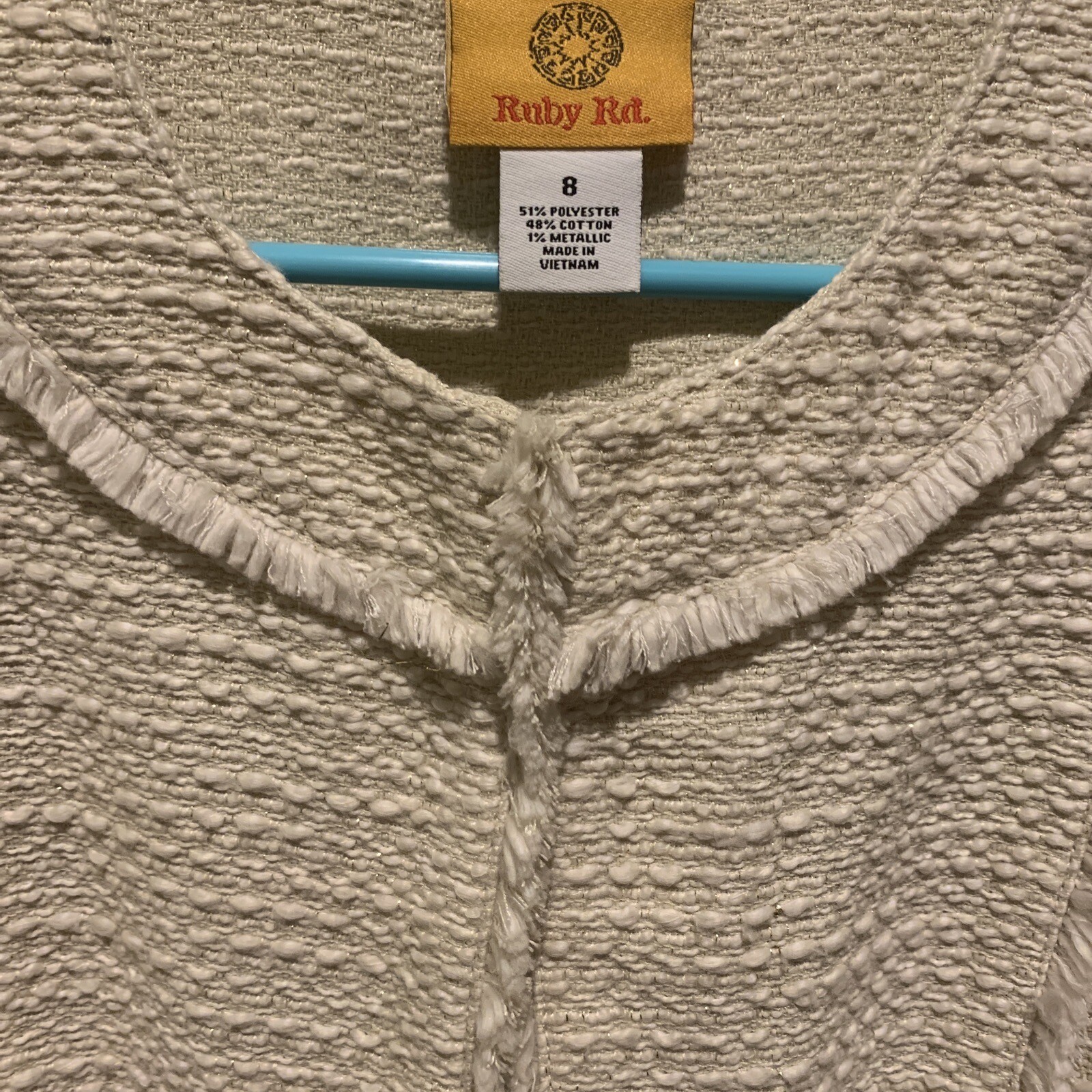 Ruby Rd Cream & Gold Thread Blazer Jacket Top Siz… - image 4