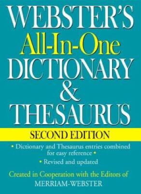Webster's All-In-One Dictionary & Thesaurus, Second Edition - VERY GOOD