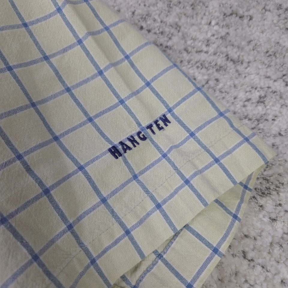 Vintage Hang Ten Shirt Mens Medium Logo Surf Button Short Sleeve Plaid Logo - Image 4 of 4
