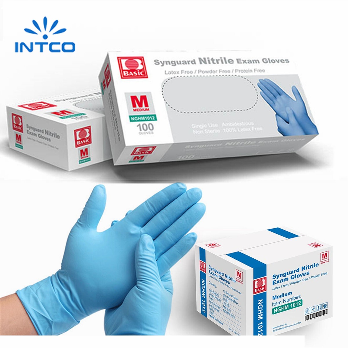1000pcs Disposable Synguard Nitrile Exam Gloves Medical Gloves