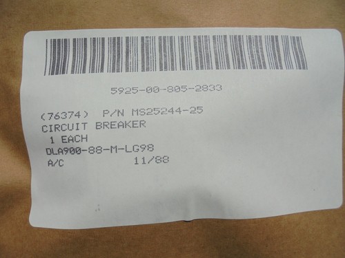 25AMP Circuit Breakers Mechanical Products P/N 25244-25 (Lot of 20pcs) - Picture 5 of 11