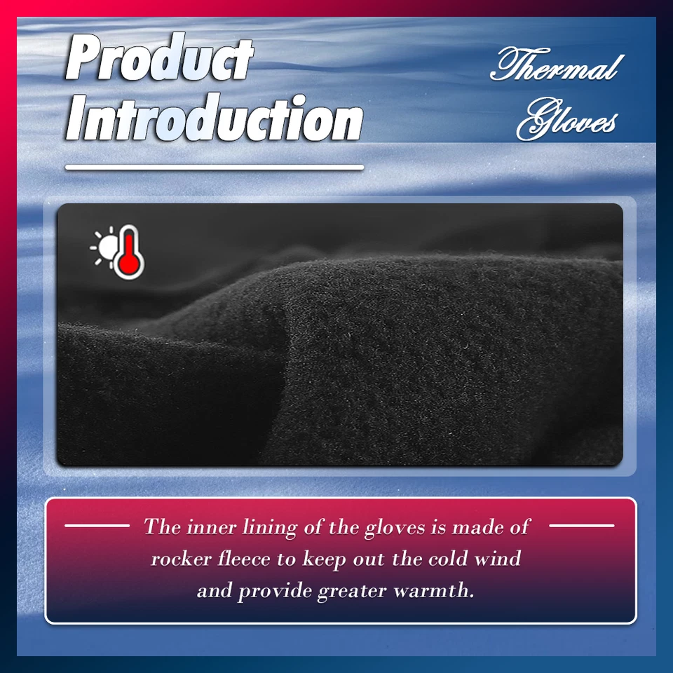 Winter Warm Thermal Outdoor Sports Waterproof Windproof Touch Screen Ski Gloves - image 2 of 4