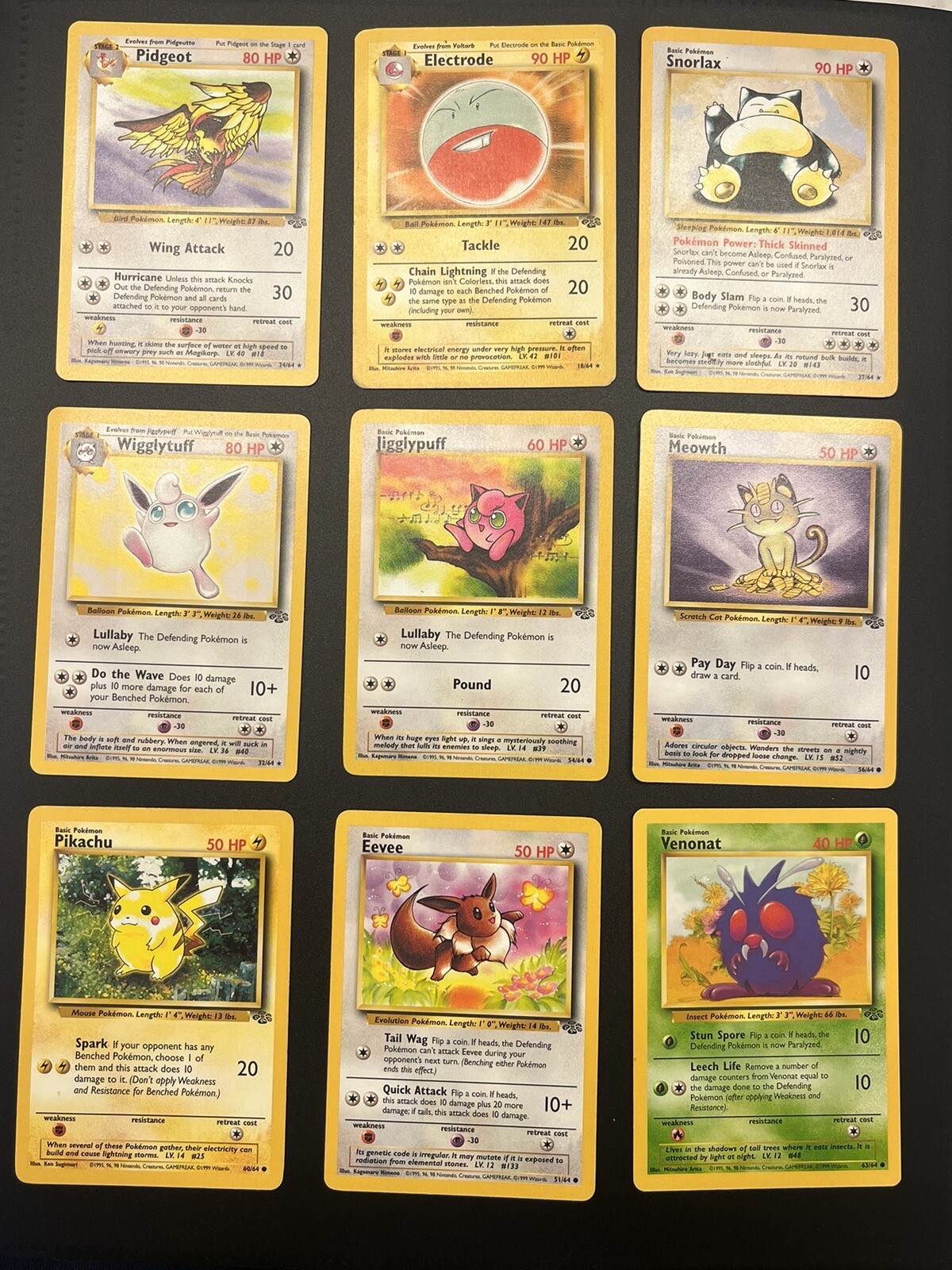 Jungle Set Pokemon TCG Non Holo Rare/C/UC Lot of 12 Cards Bulk