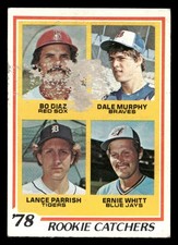 1978 Topps Baseball Card #708 Rookie Catchers Dale Murphy Lance Parrish Bo Diaz. rookie card picture