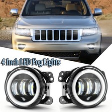 4inch Round Led Fog Lights Driving Lamps Halo For Jeep Grand Cherokee 1997-2018