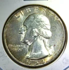 1954 P ** Washington Quarter ** Beautiful Color ** Superb Gem BU ** Album Toned