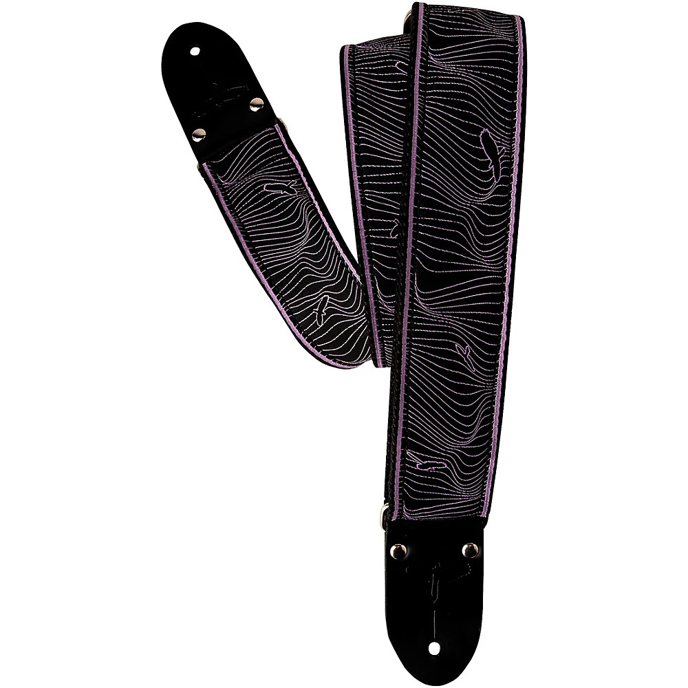 Изготовленный на заказ жаккардовый ремешок для гитары в стиле ретро фиолетового цвета 2 дюйма 9890₽