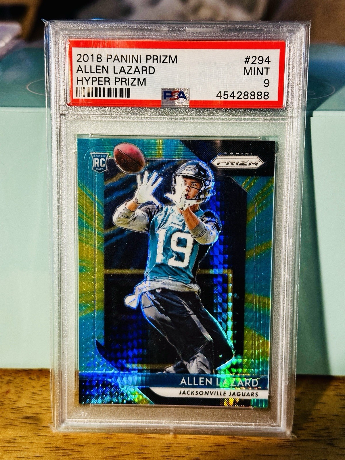 2018 Panini Prizm ALLEN LAZARD #294 PSA 9 Rookie Card RC Hyper /275