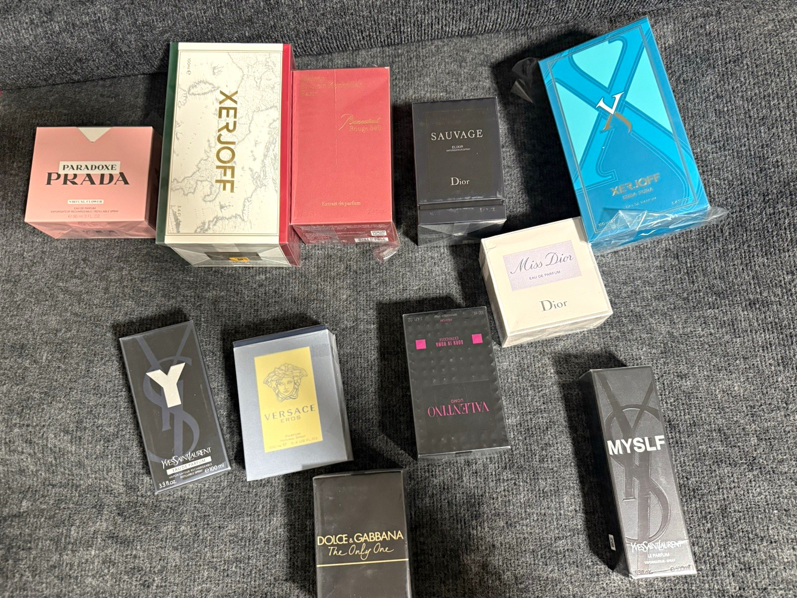 Assorted Spray Fragrance Lot: YSL, Dior, Prada Paradoxe, Versace, Xerjoff