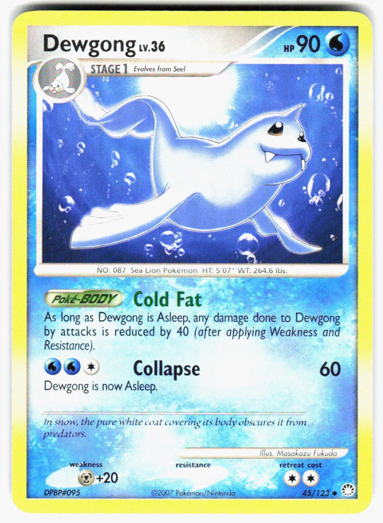Dewgong 45/123 Uncommon Mysterious Treasures Pokemon Lightly Played