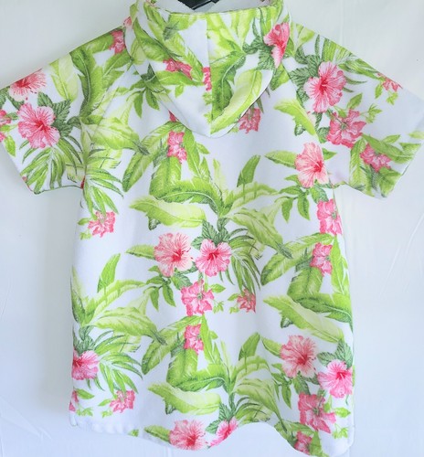 Tommy Bahama Kids L/XL 7-12 Hooded Zip Front Terrycloth Swim Coverup Robe Floral - Picture 2 of 14