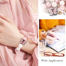 65Pcs Butterfly Silicone Beads Pink Silicone Focal Beads for Bracelet Making ...