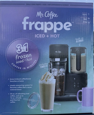 Mr. Coffee Frappe Iced + Hot Coffee Maker Black w/ Built-in Blender