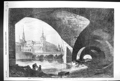 Alt 1857 Paris Verbesserungen Palais De Justice Sainte Chapelle Pont Au Viktorianisch