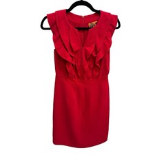 Tory Burch Womens Dress Purple Racea Ruffle Silk Sz 2 Sleeveless Back Zip Lined