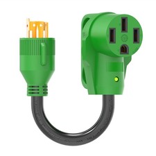 4 Prong 30 Amp to 50 Amp RV Generator Adapter Cord 12 Inch STW, L14-30P Locki...