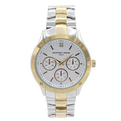 Silber Gold Herrenuhr Geoffrey BeeneGB8088TTG Quarz Chronograph für Ihn - NEU