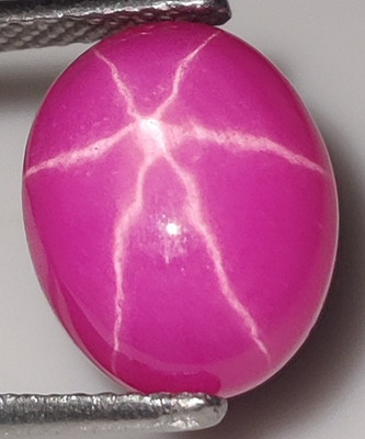 Natural Certified Mogok 6 Rays STAR Pink Ruby 7x9 MM Oval Stunning Gemstone