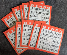 Lot of 10 Vintage Bazaar  Novelty Orange BINGO Cardboard Heavy Stock Cards