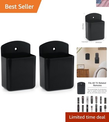 2-Pcs Wall Mounted Remote Control Holder - Stylish Self-Adhesive Organizer