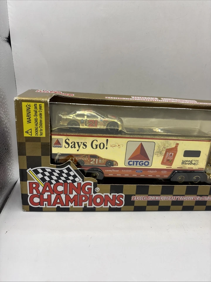 Camión de equipo Racing Champions Nascar Gold Citgo escala 1:64 Ltd. (b) #21 Foto 2 de 4