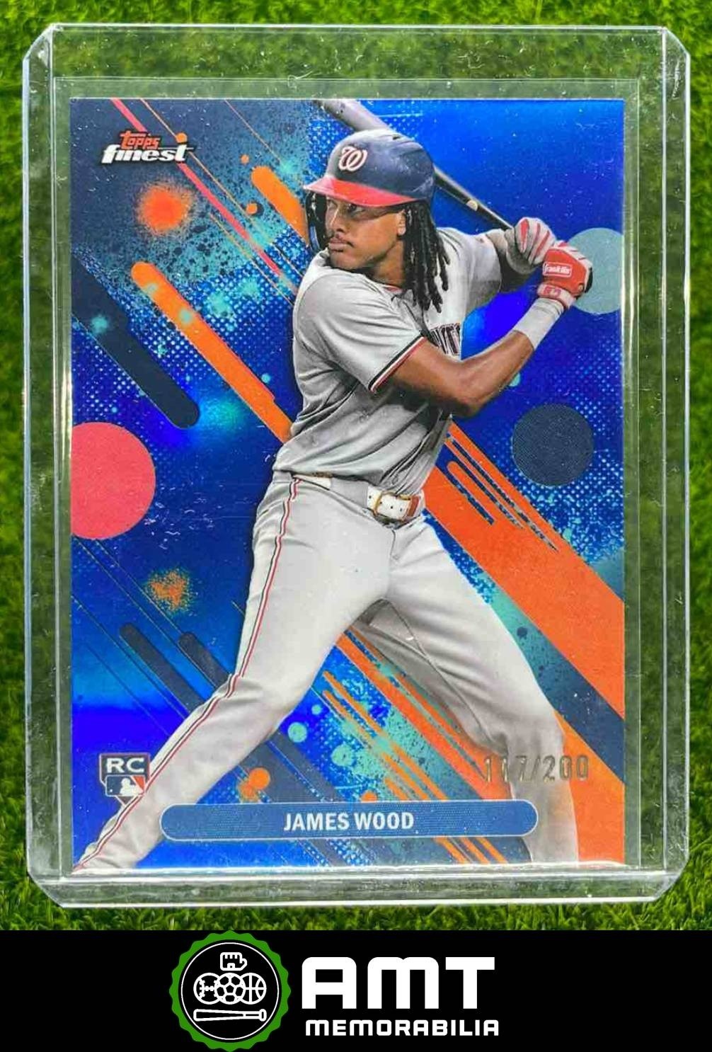James Wood RC 2025 Topps Finest 117/200 Common Blue Refractor Nationals #100