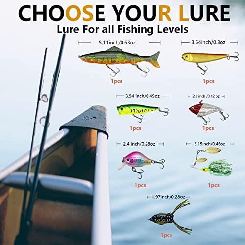 Fishing Lures Kit with Crankbaits, Topwater Lures, Spinnerbaits, Jigs & Tackle B - Image 4