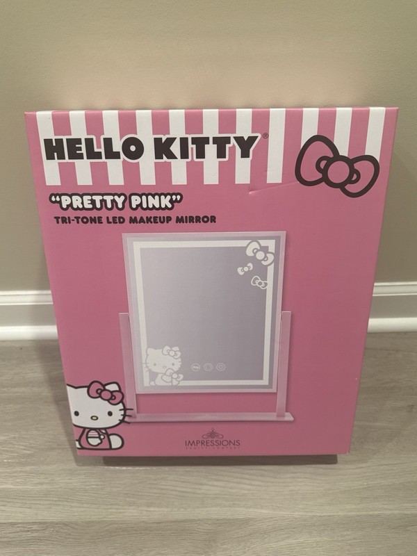 Hello Kitty Impressions Pretty Pink Tri Tone Led Makeup Mirror Brand New