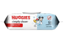 GET 2 Huggies Simply Clean Fragrance Baby Wipes Soft Pack - 64 Count