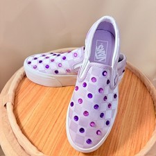 VANS Slip On Platform Purple Checker w/Purple...