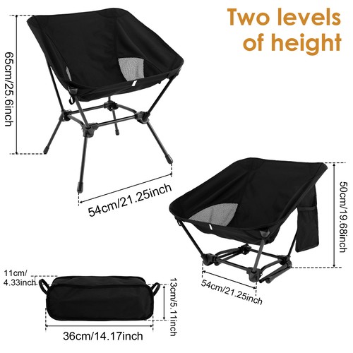Camping Chair Lightweight Folding Fishing Chair Breathable Backpacking PrbTY - Picture 6 of 22