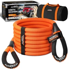 AUTMATCH 1" × 20 ft Kinetic Recovery Tow Rope 48000Lb Heavy Duty, Orange