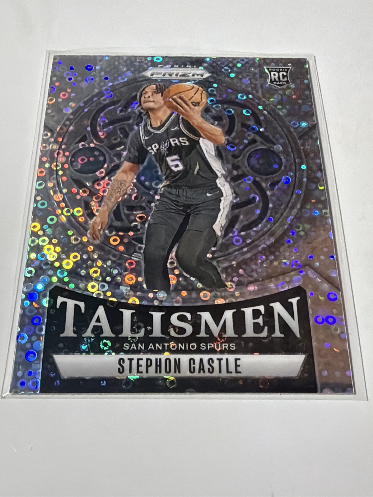 Panini 2024-25 Prizm Stephon Castle RC Talismen #14 Fast Break Prizm Spurs