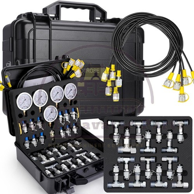 #ad for Excavator Hydraulic Pressure Test Kit 5 Gauges 10 100 250 400 600bar 5 Hose $228.95