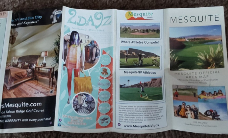 MULTIFOLD  ROAD AND ATTRACTIONS - MESQUITE (NEVADA) OFFICIAL AREA MAP