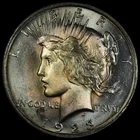 1923 $1 Peace Silver Dollar Amazing Toner Uncirculated Coin