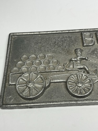 Vintage Budweiser Pewter Bar Plaque World Champion Clydesdale Team Beer wagon - Picture 12 of 21