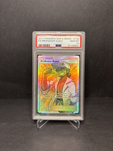 Professor Kukui Holo Full Art Pokémon TCG Sun & Moon Base Set 148/149 Psa 10