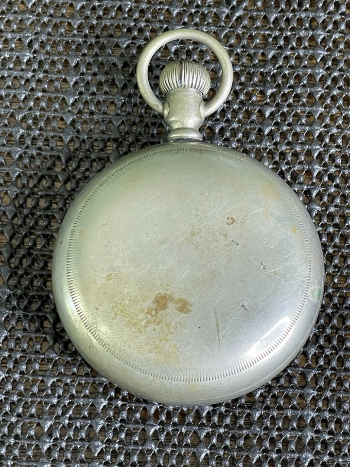 1903 Elgin Pocket Watch Grade 208 Model 5 18s 7j Fahys Oresilver Case For Repair - Image 4 of 4