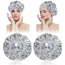 2PCS Deep Conditioning Heat Caps Reusable Foil Shower Caps for Hair Treatment