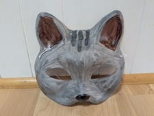 Hand Painted Cat Mask Paper Gray Original Animal Costume Play Dress Up
