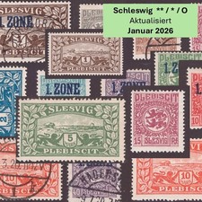 Abstimmungsgebiet Schleswig: Postfrisch, Ungebraucht, Gestempelt Auswahl
