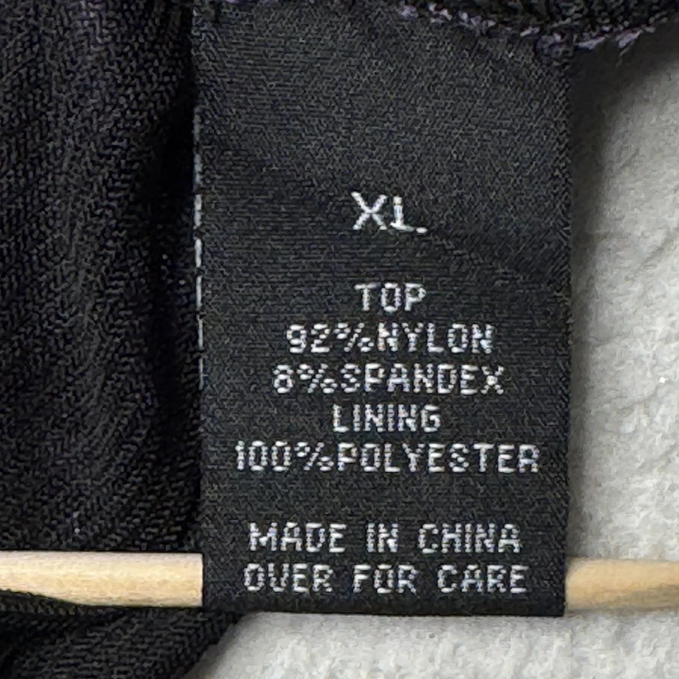 Camisa AB Studio Mujer XL Púrpura Negra Ombre Encaje Transparente Forrada Manga Corta Foto 4 de 4