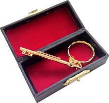 SUNRISE SOUND HOUSE Miniature Musical Instrument Metal Flute 5.5cm with Ring