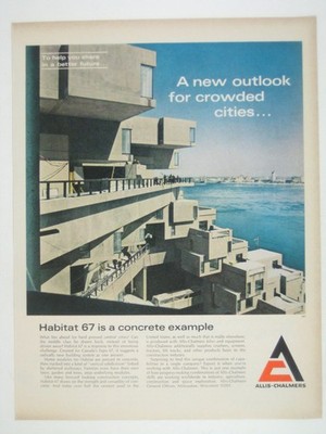 Allis-Chalmers Habitat 67 A New Outlook For Cities Concrete Example Ad 1960s