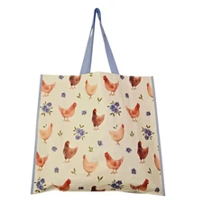 Chicken Chickens Chicks Hen Hens Flowers Floral Shopping Gift Bag Tote TJMaxx 